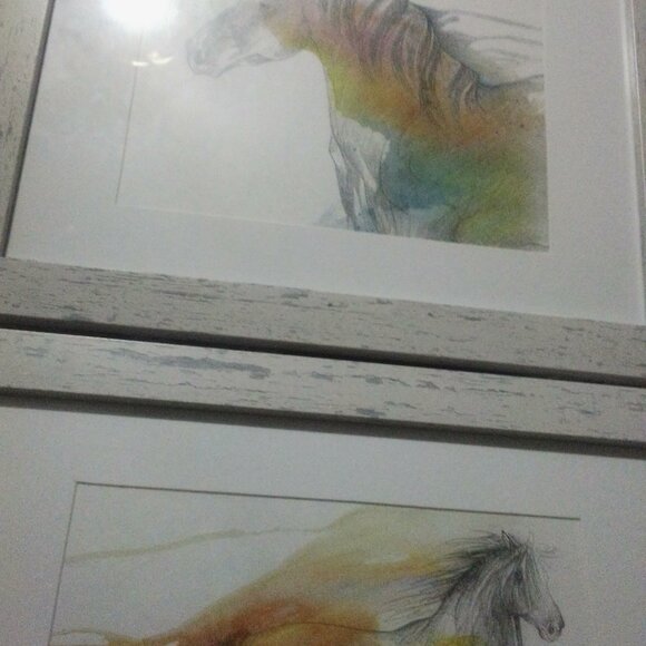 Watercolor horse paintings signed by Luke Lube - Picture 11 of 12